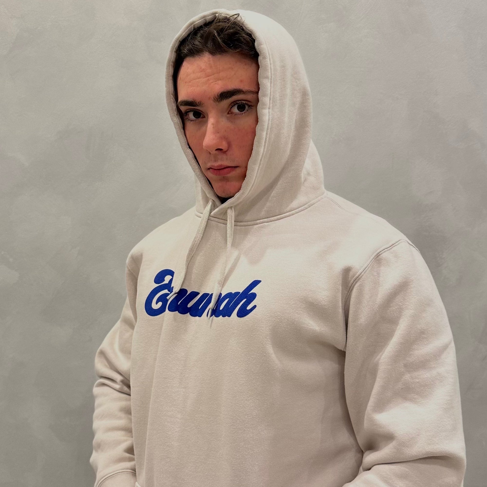 STYLED HOODIE IN BONE (ROYAL BLUE)