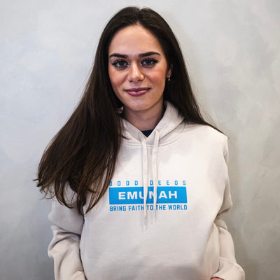 GOOD DEEDS HOODIE IN BONE (BABY BLUE)